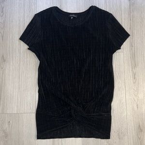 Dynamite black t shirt with tie in front.